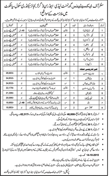 Jobs in Center of Excellence Government Lady Anderson Higher Secondary School , Sialkot.