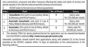 Jobs In National Commission On Status Of Women 19th October 2015