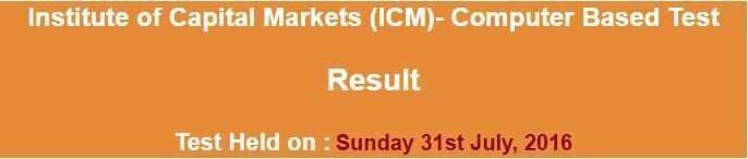 Institute of Capital Markets (ICM) NTS Result