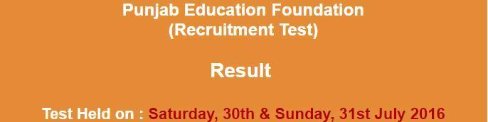 Punjab Education Foundation NTS Result 2016