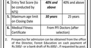 Admission in Pakistan Forest Institute (PFI)