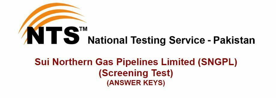 NTS TEST SNGPL ONLINE ANSWER KEY RESULT 2018 