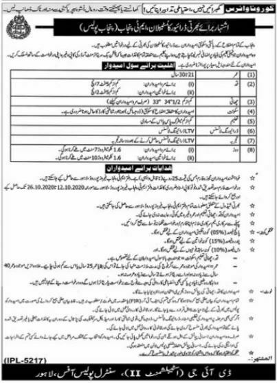 Police Department Constable and Lady Constable Jobs 2020 