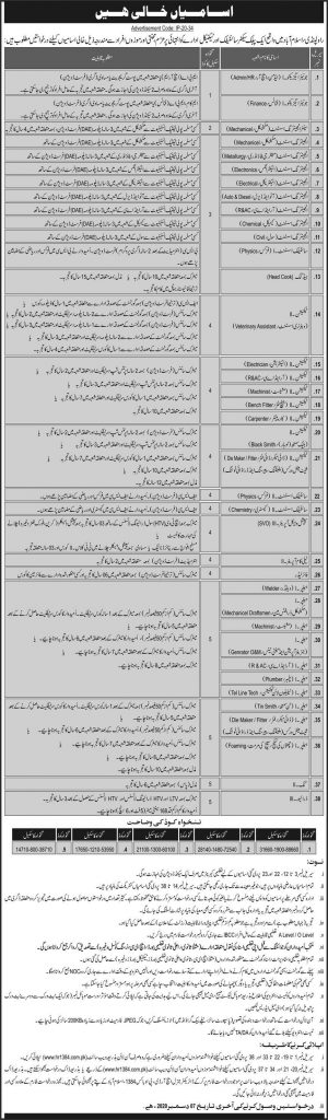 Public Sector Scientific and Technical Institution Rawalpindi/Islamabad Jobs November 2020