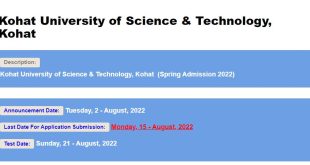 Kohat University of Science & Technology Special GAT General & Subject Admission 2022