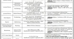 CMH Lahore Medical College & Institute of Dentistry Jobs 2023