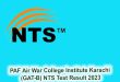 PAF Air War College Institute Karachi (GAT-B) NTS Test Result 2023