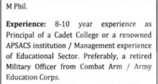 Azadi Army Public School & College Sargodha Cant jobs 2023