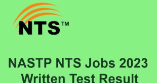NASTP NTS Jobs 2023 Written Test Result