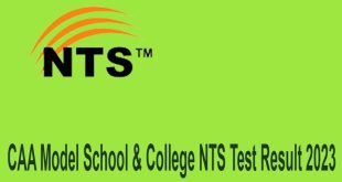 CAA Model School & College NTS Test Result 2023