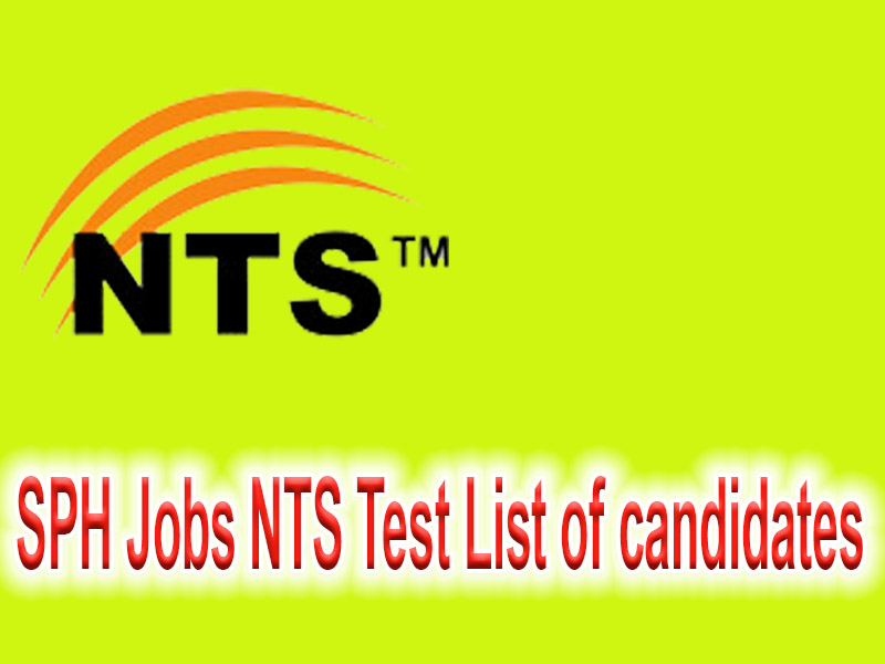 SPH Jobs NTS Test List of candidates